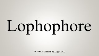 How To Say Lophophore [upl. by Treacy390]