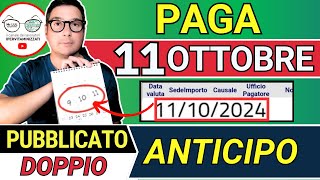 Inps PAGA 11 OTTOBRE ➜ ANTICIPO DATE PAGAMENTI ADI ASSEGNO UNICO PENSIONI 730 NASPI BONUS 100€ SFL [upl. by Hansel198]