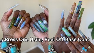 How to Apply Press On Nails With Peel Off Base Coat and Nail Glue  Jello Jello [upl. by Adnolay]