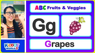 Learn ABC Fruits and Vegetable Names  Teach Different Types of Fruits and Veggies AZ with Miss V [upl. by Iad28]