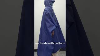 3in1 function Polyester taffeta with PU coating waterproof poncho blue ，over 8000 [upl. by Nivre663]