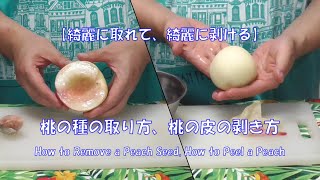 【綺麗に取れて、綺麗に剝ける】桃の種の取り方、桃の皮の剥き方 How to Remove a Peach Seed How to Peal a Peach [upl. by Stafani]