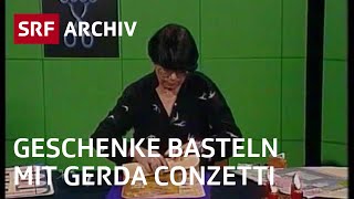 Weihnachtsgeschenke basteln mit Gerda Conzetti in letzter Minute 1981  SRF Archiv [upl. by Enorahs]