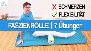 FASZIENTRAINING 7 Übungen mit der Faszienrolle für Wade Knie amp Rücken  Ergänzung zum Lauftraining [upl. by Kidder]