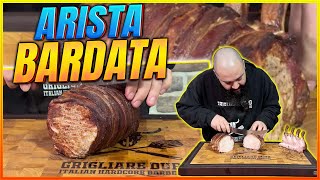 Ricetta Arista di Maiale Bardata con Bacon su Barbecue Kamado  Grigliare Duro [upl. by Iluj]