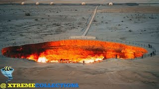 Darvaza Gas Crater in Darvaza Turkmenistan [upl. by Ide]