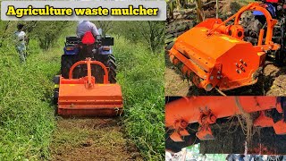 Agriculture waste mulching process  Farmtrac Atom 35 4x4 Shaktiman mini mulcher performance [upl. by Finlay]