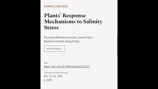 Plants’ Response Mechanisms to Salinity Stress  RTCLTV [upl. by Eivi935]