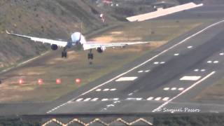 A330 TAP Suffering Heavy Crosswind Landing  SUPERB [upl. by Ellesor]