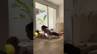 🥰First time all three on the yoga mat familyyoga vlog patriciakraft [upl. by Kreda297]