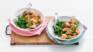 Zalm met waterkerserwtenpuree – Allerhande [upl. by Oca]