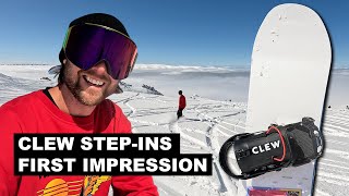 Clew StepIn Snowboard Bindings  First Impressions [upl. by Ydisahc]