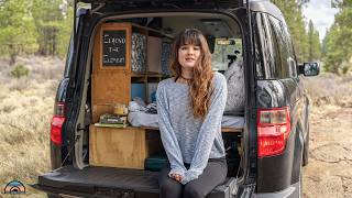 6 Years of Car Living  Her Honda Element as a Tiny Home [upl. by Klecka]