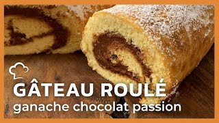 Gâteau roulé ganache chocolat passion [upl. by Lalitta448]