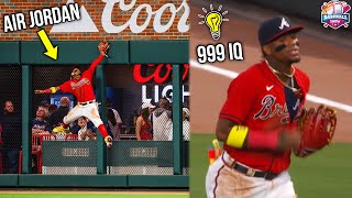 MLB  Ronald Acuna Jr quotGod Modequot Defensive Plays [upl. by Ssac]