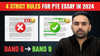 2024 Strict Rules for PTE Essay  Band 6 to Band 9  100 Working Template with Tips and Tricks [upl. by Myrtia]