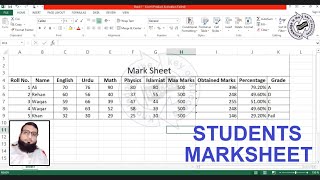 How to Make Marksheet in Excel  How to create Marksheet in Excel step by step in Urdu  Marksheet [upl. by Elmore88]