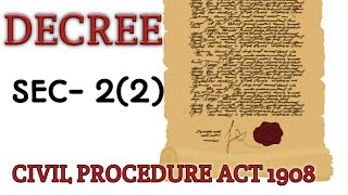 What is Decree  decree किसे कहते है  Civil procedure code 1908  Law Lecture [upl. by Theresita]