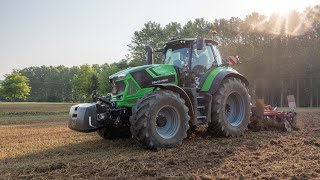 Deutz Fahr 8280 TTV amp 6230 TTV  Preparazione terreno alla Zappa Farm [upl. by Edrahs]