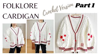 CROCHET INSPIRED FOLKLORE CARDIGAN PART 1  CROCHET BY BEV [upl. by Brine]