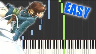 legend of the wind  joe hisaishi  nausicaa Synthesia EASY Piano Tutorial [upl. by Anirbac138]