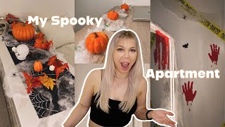 CHAOTICALLY Decorating My Apartment For Halloween [upl. by Anoiuq]