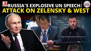 Russias Bold UN Speech That Shocked The World Harsh Criticism of Zelensky and Western Intervention [upl. by Namyl]