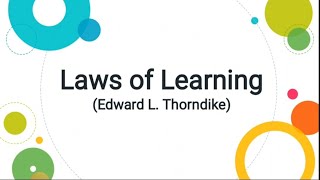 Primary and Secondary Laws of Learning  Edward L Thorndike  3 Laws of Learning in HindiUrdu [upl. by Matty]