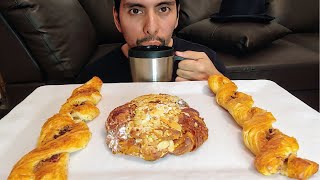 CHOCOLATE AND ALMOND PASTRIES WITH TEA DESSERT MUKBANG EATING SHOW [upl. by Maharba]