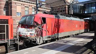 Goederenloc treinongeluk Voorschoten weggesleept  Freight loc train accident Voorschoten towed away [upl. by Savell987]