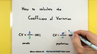 Statistics  How to calculate the coefficient of variation [upl. by Vanzant]