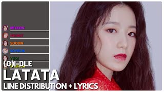 GIDLE  LATATA  Line Distribution  Lyrics Color Coded [upl. by Iran482]