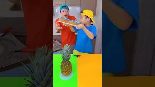 Flower cake vs pineapple ice cream challenge funny shorts by Ethan Funny Family [upl. by Doris]