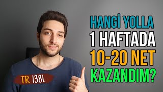 1 HAFTADA NASIL 15 NET ARTIRDIM 85 ten 100 NETE  Netlerimi Uçuran Programım yks2022 [upl. by Alekram529]