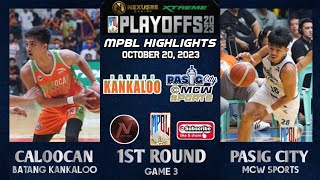 MPBL HIGHLIGHTS PASIG CITY VS CALOOCAN PLAYOFFS 1ST ROUNDGAME 3 OCTOBER 20 2023 [upl. by Acire]