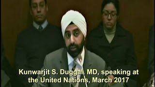 Dr Kunwarjit S Duggal at the United Nations on the benefits of meditation [upl. by Ethelbert]