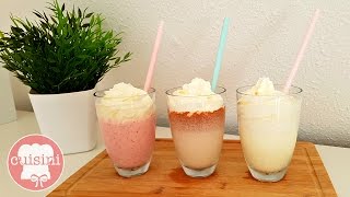 MILCHSHAKE selber machen  Vanille Nutella amp Erdbeer Shake  einfach schnell amp lecker  CUISINI [upl. by Ethbin215]