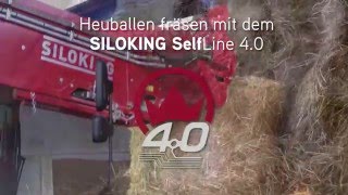 Heuballen fräsen mit dem SILOKING SelfLine 40 Futtermischwagen [upl. by Lotty683]