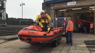 Porthcawl RNLI Lifeboats launching on service [upl. by Wilda823]