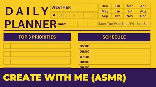 Create Daily Planner With Me in Canva  ASMR [upl. by Einor]