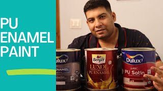 हिन्दीPU ENAMEL PAINT PAINT FOR WOOD AND METALENAMEL PAINTइनेमल पेंट पीयू पेंट [upl. by Greer386]