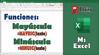 EXCEL  FUNCIONES MAYUSCULA MAYUSC Y MINUSCULA MINUSC [upl. by Yaras31]