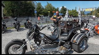 Bikers Arriving at Busy Annietz Intersection European Bike Week Rally Faaker See [upl. by Haduj]