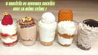 5 variétés de verrines sucrées avec la même crème ‼️😲 verrinessucrées [upl. by Oakleil]