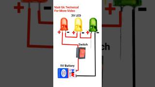 How to Connect LEDs Switch amp 9V Battery in Seriesshortsshortsvideo series gktechnicalviral [upl. by Weidner]