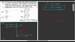 20  An engine of a train moving with uniform acceleration passes the signal post with velocity u [upl. by Jemine]