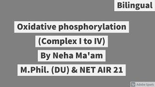 Oxidative phosphorylation  Bilingual  CSIR NET Life Sciences  Msc  Respiration  Bioenergetics [upl. by Ahsyekal794]