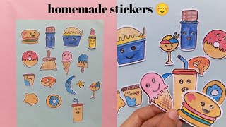 make homemade stickers☺️ make your own stickers  how to make stickers at home [upl. by Noirret]