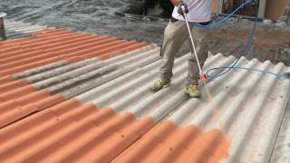 Applicazione a spruzzo Mapei Aquaflex Roof con pompa Airless TECNOVER mod TR15000T [upl. by Ainoet603]