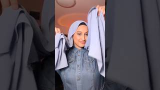 Easy hijab tutorial with earrings 🩵 My go to style [upl. by Fayre]